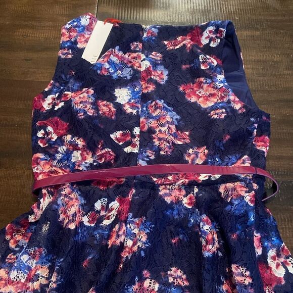 Multicolored Asymmetrical A-line lace dress  Wedding Guest or Easter Sunday SM - Picture 9 of 9